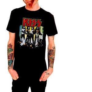 KISS Band Live Logo metal rock Official T-Shirt L NWT